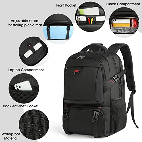 17.3" Laptop Backpack with Insulated Lunch Compartment & USB Port