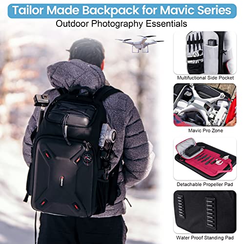 Drone Camera Backpack with Hardshell and Rain Cover