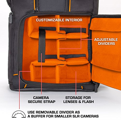 USA Gear DSLR Camera Backpack - Orange