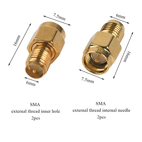 Gold Plated SMA to RP-SMA Connector Set