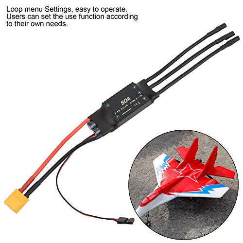 50A Brushless ESC, Speed Controller 5V/3A BEC Output RC Accessory for RC Drone Foam Airplanes