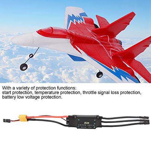 50A Brushless ESC, Speed Controller 5V/3A BEC Output RC Accessory for RC Drone Foam Airplanes