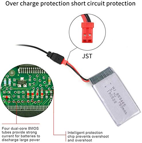 Yangers 750mAh Lipo Battery with Charger for Drones