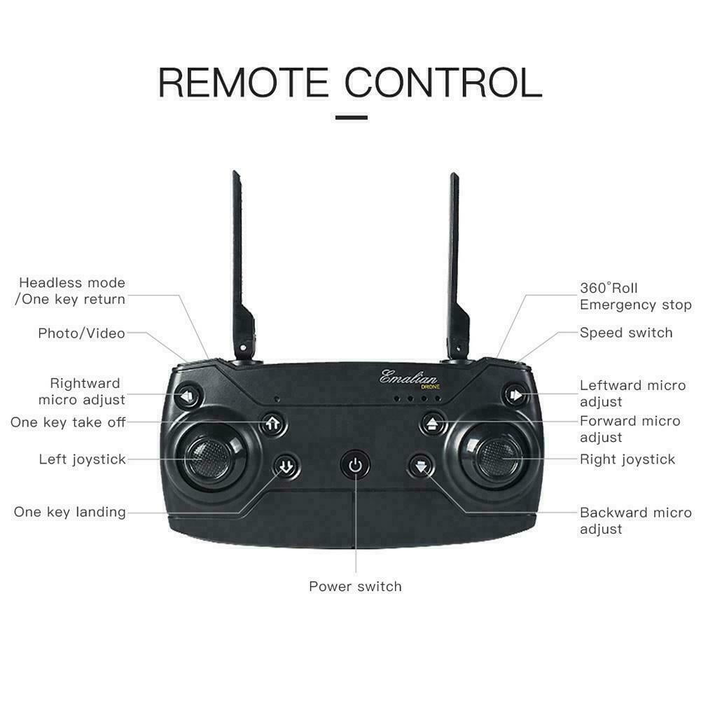 NuFazes Drone E58 WIFI FPV 4K Dual Camera 3 Batteries Foldable Selfie RC Quadcopter