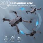 Drone 4k HD Wide Angle Dual Camera WiFi FPV Foldable RC Quadcopter + 4 Batteries