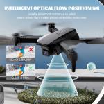 Drone 4k HD Wide Angle Dual Camera WiFi FPV Foldable RC Quadcopter + 4 Batteries