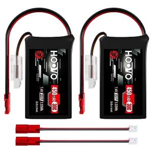 HOOVO 2S LiPo Battery 7.4V 450mAh 30C - 2Pack