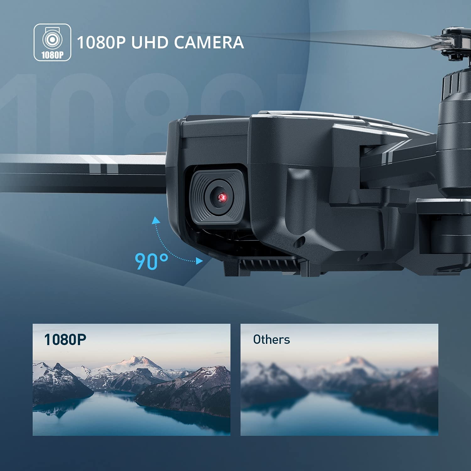Foldable 1080P Camera Drone with Dual Batteries