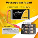 6-pack 800mAh LiPo battery for quadcopters
