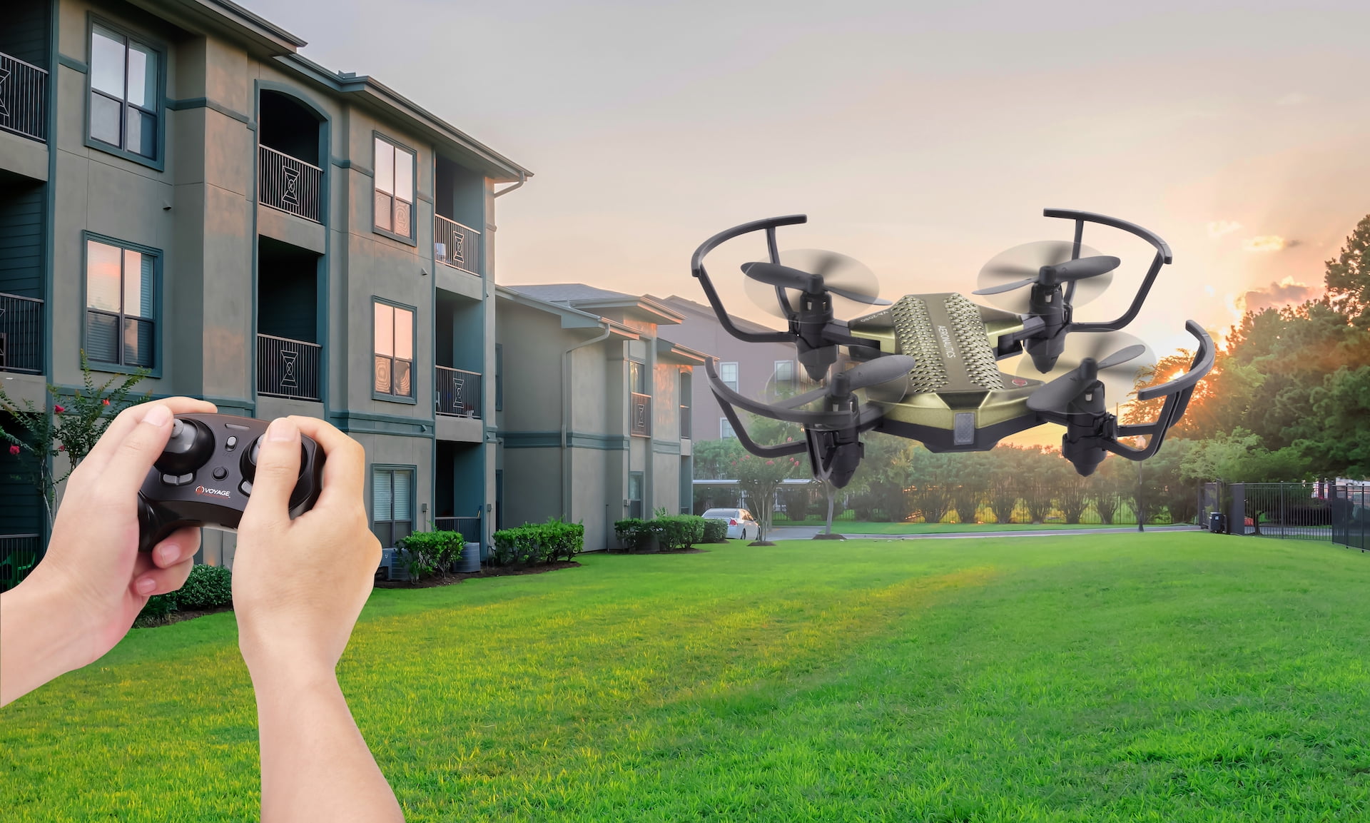Voyage Aeronautics VA-2080 Compact Micro Drone- Color Green- 4 inches