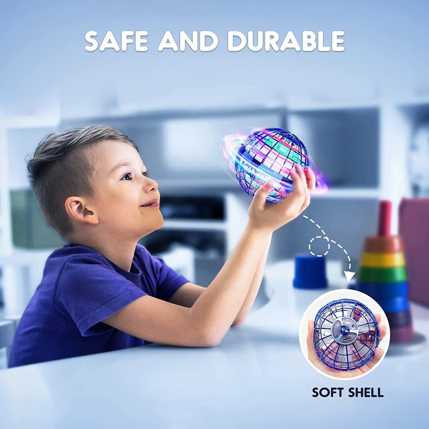 Kids' Hand-Operated Nebula UFO Drone with LED Lights
