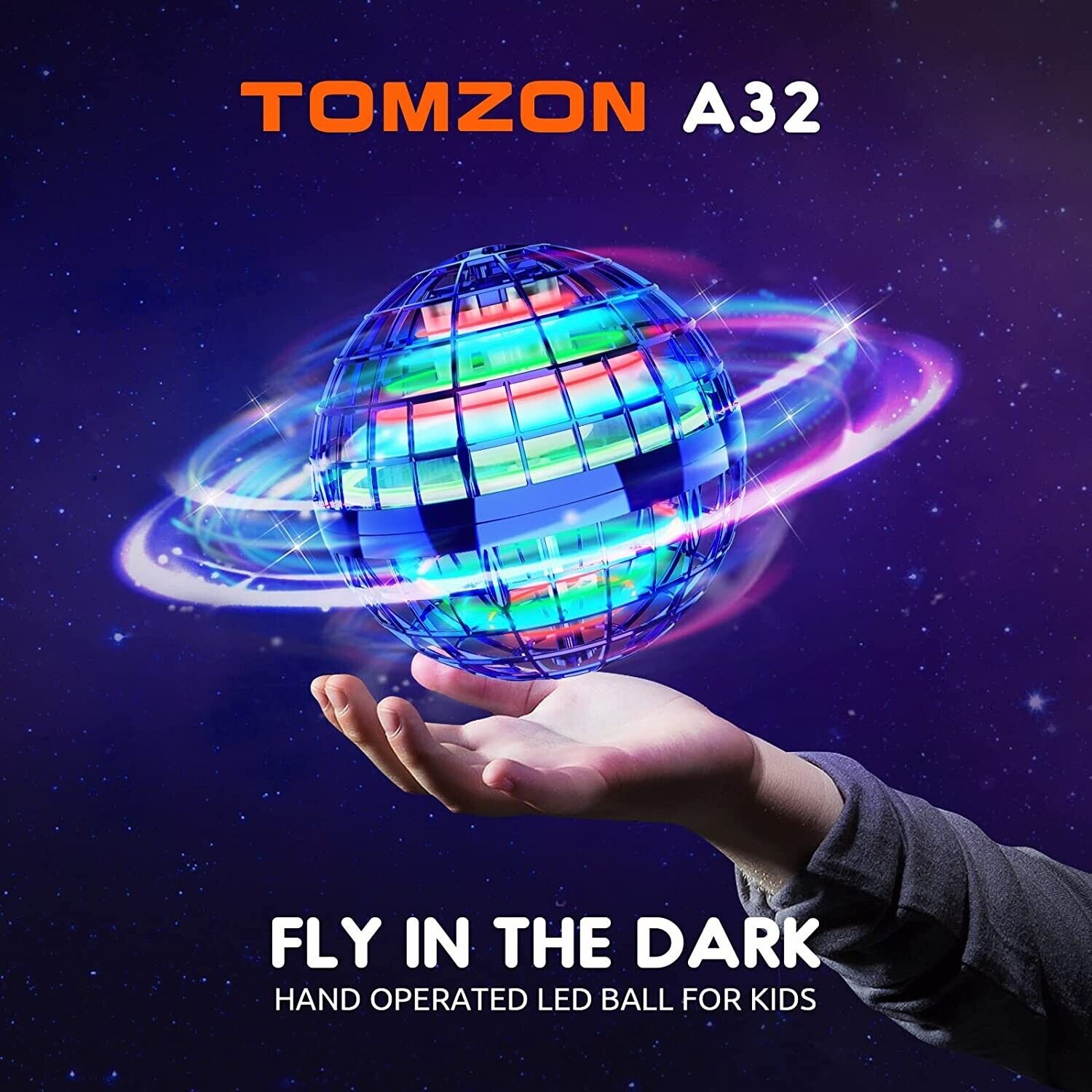 Kids' Hand-Operated Nebula UFO Drone with LED Lights