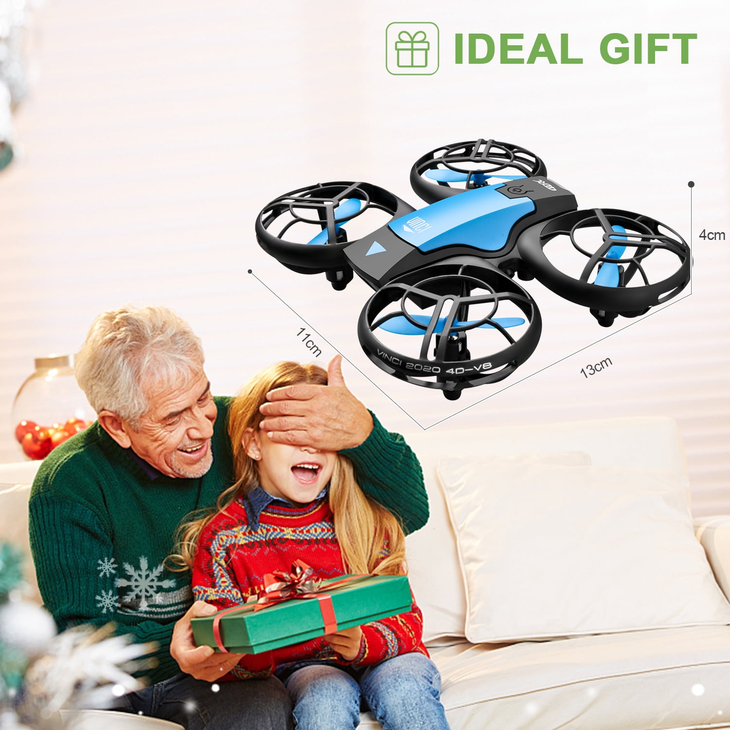4DRC V8 Beginner Drone with 3 Batteries & Bag