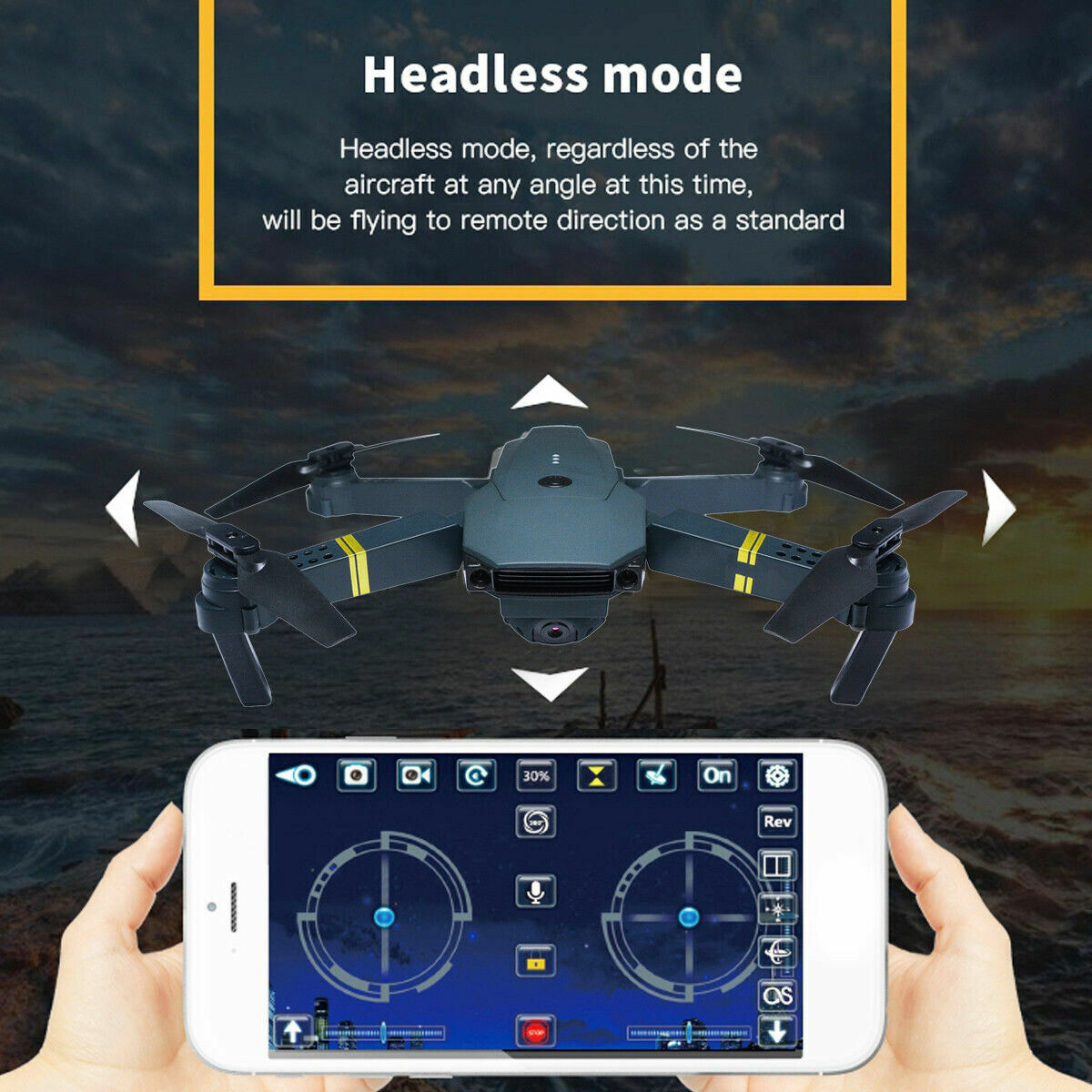 4K HD Wifi FPV Foldable Drone +4 Batteries