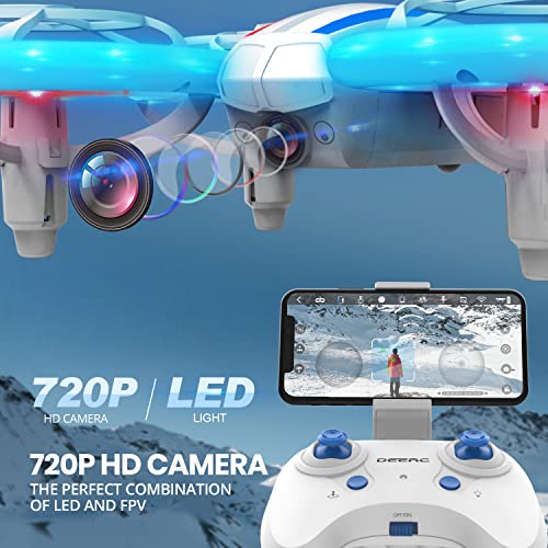 DEERC Mini Drone with HD Camera and Lights