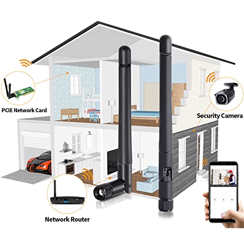 Bingfu RP-SMA WiFi Antenna 2-Pack MIMO 3dBi