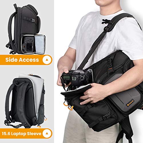 Waterproof Camera Backpack with Laptop Compartment