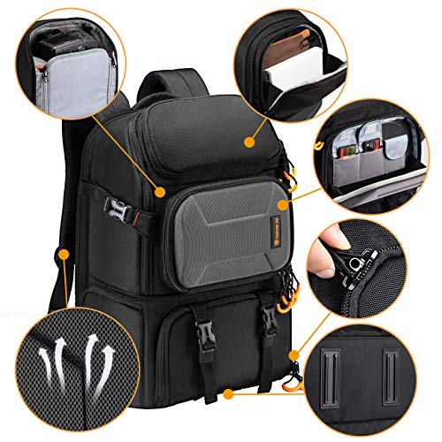 Waterproof Camera Backpack with Laptop Compartment
