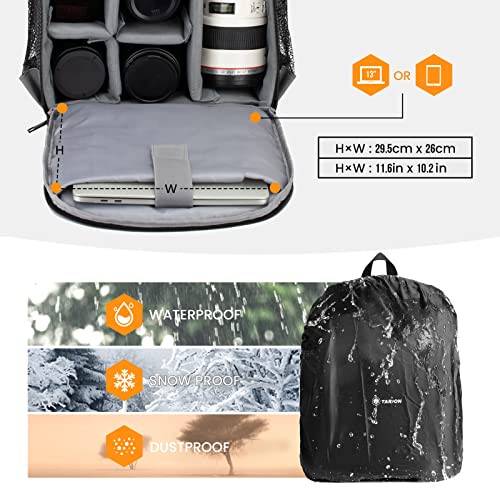 TARION Waterproof Camera Backpack with Laptop Compartment