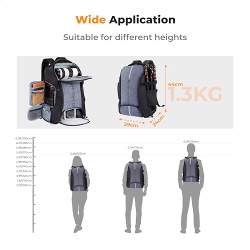 K&F Concept 24L Camera Backpack with Raincover