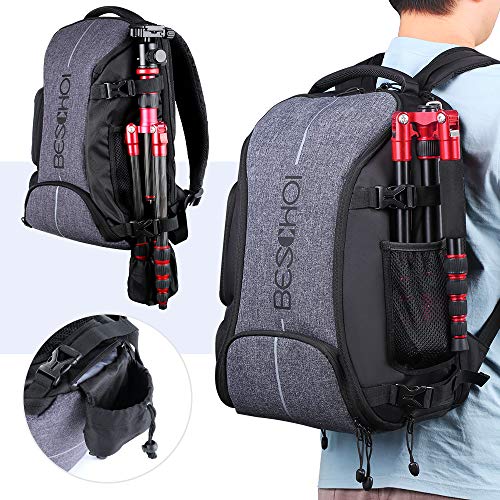Beschoi Waterproof Camera Backpack with Tripod Strap
