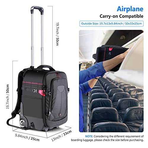 Neewer 2-in-1 Waterproof Camera Backpack Trolley