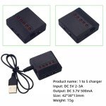 5 Li Batteries + Charger for Quadcopter Drones