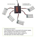 5 Li Batteries + Charger for Quadcopter Drones