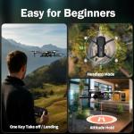 1080P Camera Drone with LED Lights for Beginners