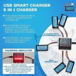 5-Pack 450mAh Lipo Batteries with 5-in-1 Charger