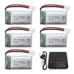 ZYGY 5-Pack 3.7V 400mAh Lithium Batteries with Charger