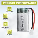 ZYGY 5-Pack 3.7V 400mAh Lithium Batteries with Charger