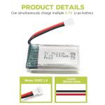 ZYGY 5-Pack 3.7V 400mAh Lithium Batteries with Charger