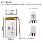 EEMB 3.7V 2000mAh Lithium Polymer Battery Pack
