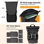TARION Rolltop Waterproof Camera Backpack with Laptop Case