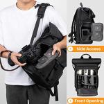 TARION Rolltop Waterproof Camera Backpack with Laptop Case