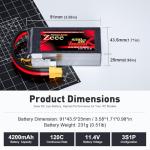 Zeee 3S 4200mAh LiPo Battery with XT60 Plug