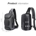 OZUKO Waterproof Sling Backpack with USB Charging
