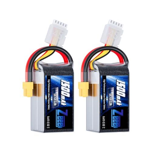 Zeee 4S Lipo Battery 1500mAh 14.8V 120C XT60 Plug (2 Pack)