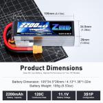 Zeee 3S Lipo Battery 2200mAh 11.1V 120C - XT60 Plug - 2 Pack
