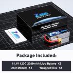 Zeee 3S Lipo Battery 2200mAh 11.1V 120C - XT60 Plug - 2 Pack