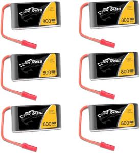 6-pack 800mAh LiPo battery for quadcopters
