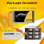 6-pack 800mAh LiPo battery for quadcopters
