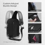 OZUKO Men's Sling Backpack (Black)