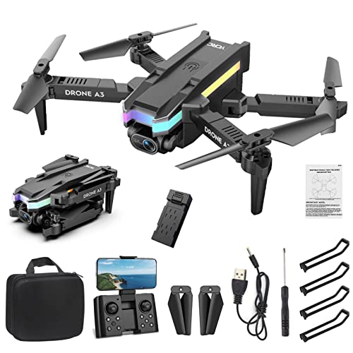Mini Drone With Dual 4K HD FPV Camera, Altitude Hold Headless Mode One Key Start Speed Adjustment, Remote Control Toys Gifts