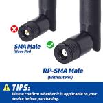 Dual Band WiFi Antenna with RP-SMA Connector - 2-Pack