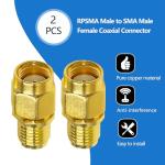 TUOLNK RP-SMA to SMA Coaxial Adapter Pair