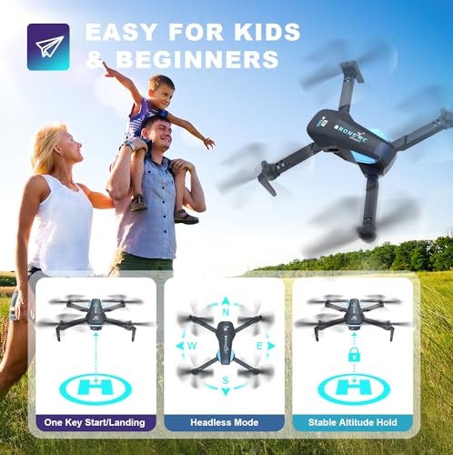 TENSSENX Drone with Camera: 1080P HD, Foldable Quadcopter