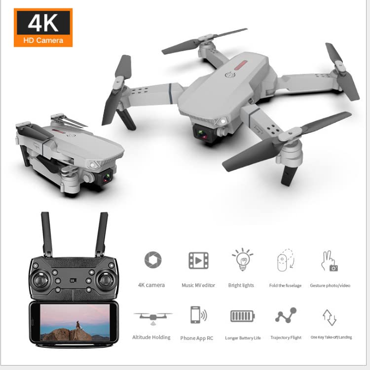 Foldable Dual Camera GPS Drone for Adults, 2 Batteries