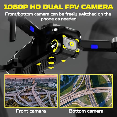 CQWLKEJ Dual Camera Drone - Foldable, 1080P, 2 Batteries